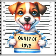 Funny Dog Mugshots Jack Russell Fabric Panel