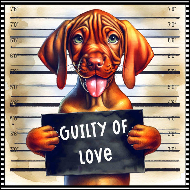 Funny Dog Mugshots Vizsla Fabric Panel