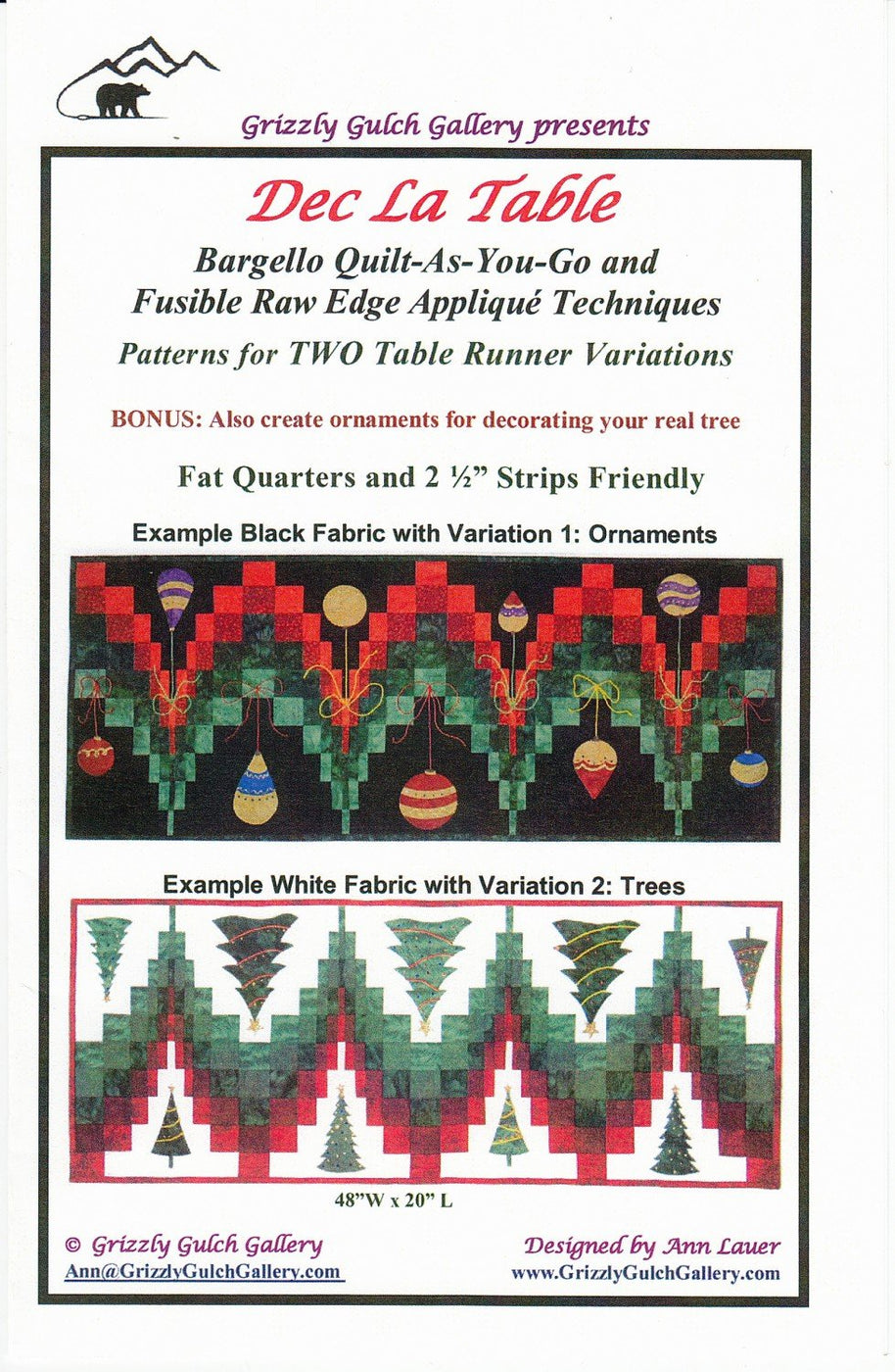 Dec La Table Table Runner Pattern