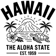 Hawaii Black and White Fabric Panel