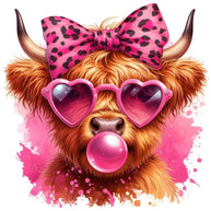 Highland Cow Blowing Bubble