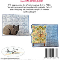 I Love My Kitty Mug Rugs ITH Embroidery Pattern