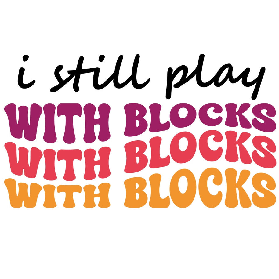 I Still Play With Blocks Fabric Panel