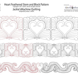 1317 Heart Feathered Stem Pantograph by Jackie Brown