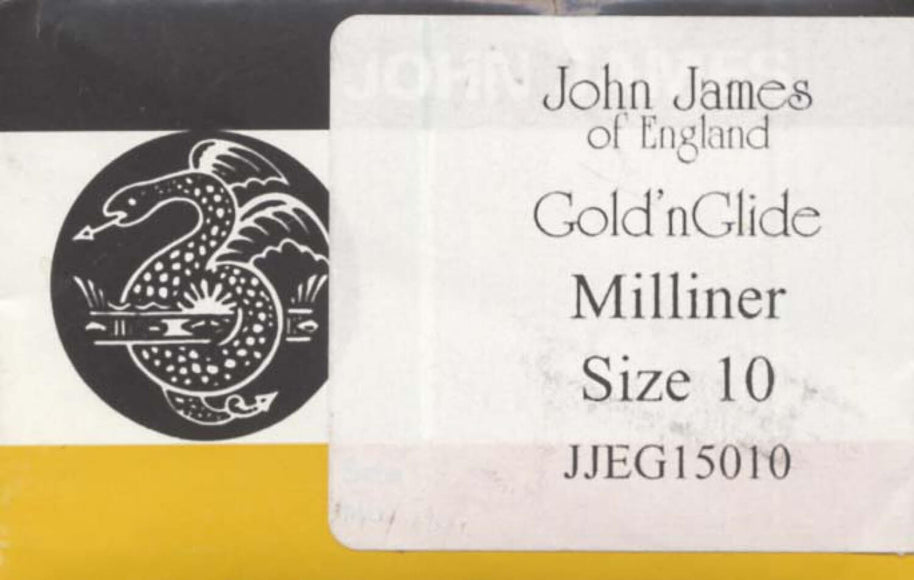 John James GoldN Glide Milliners / Straw Needles Size 10