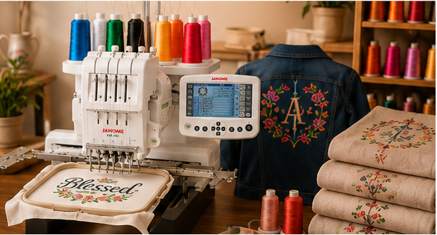 Janome MB-4Se Four-Needle Embroidery Machine | Professional Multi-Needle Commercial Embroidery System