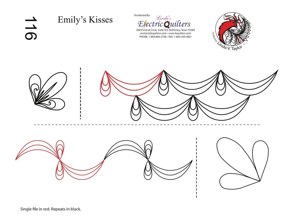 116 Emily's Kisses Pantograph by Linda V. Taylor