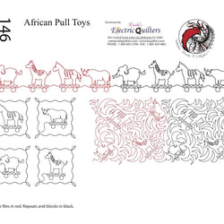 146 African Pull Toys Pantograph with Blocks by Linda V. Taylor