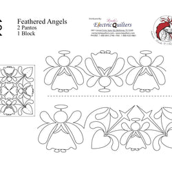 181 Feathered Angels Pantograph with Blocks by Linda V. Taylor