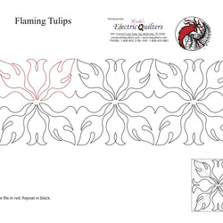 184 Flaming Tulips Pantograph with Blocks by Linda V. Taylor