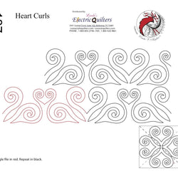 187 Heart Swirls Pantograph with Blocks by Linda V. Taylor
