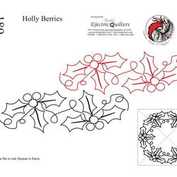 189 Holly And Berries Pantograph with Blocks by Linda V. Taylor