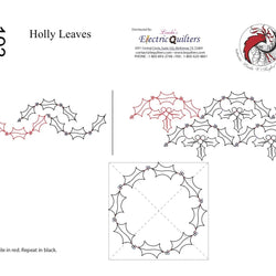 193 Holly Leaves Pantograph with Blocks by Linda V. Taylor