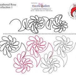 020 Feathered Rose Collection 1 Pantograph by Linda V. Taylor
