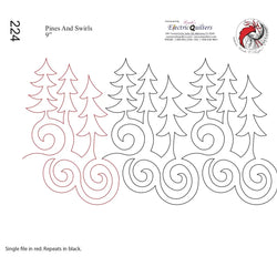 224 Pines And Swirls Pantograph by Linda V. Taylor