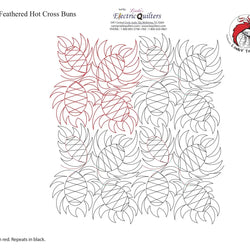 250 Feathered Hot Cross Buns Pantograph by Linda V. Taylor