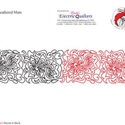 035 Feathered Mum Pantograph by Linda V. Taylor