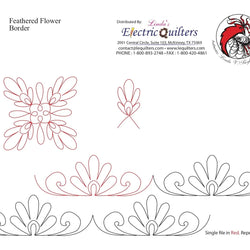 044 Feathered Flower Border Pantograph by Linda V. Taylor