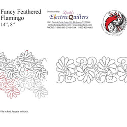 064 Fancy Feathered Flamingo Pantograph by Linda V. Taylor
