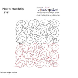 067 Peacock Meandering Pantograph by Linda V. Taylor