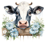 Light Blue Farm Animals Fabric Panel 13