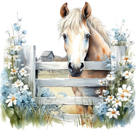 Light Blue Farm Animals Fabric Panel 18