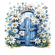 Light Blue Farm Animals Fabric Panel 6