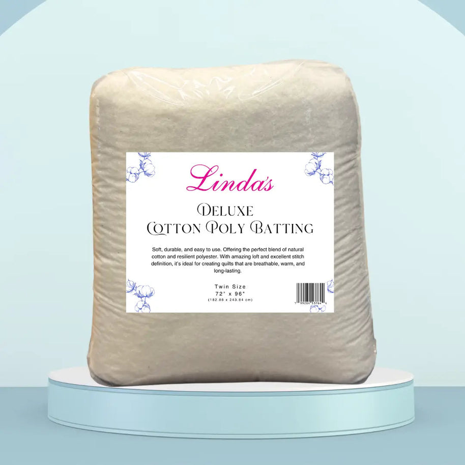 Linda's Deluxe Cotton/Poly Blend Batting Twin Size 2 Yard Package - Made by Hobbs