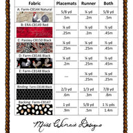 Four O'Clock Placemat and Runner Pattern