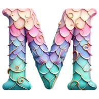 Mermaid Letter M Fabric Panel