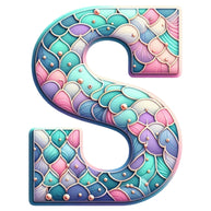 Mermaid Letter S Fabric Panel