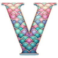 Mermaid Letter V Fabric Panel
