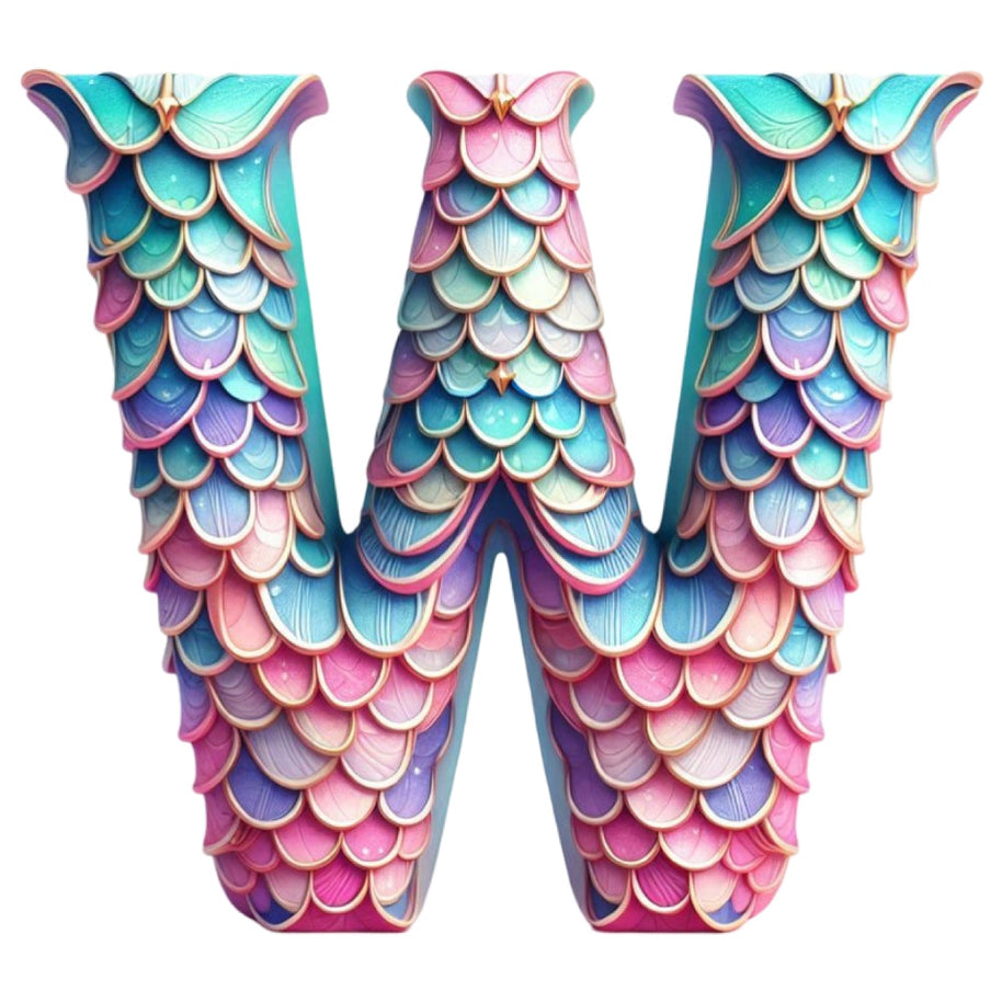Mermaid Letter W Fabric Panel