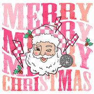 Merry Christmas Santa Wavy Fabric Panel