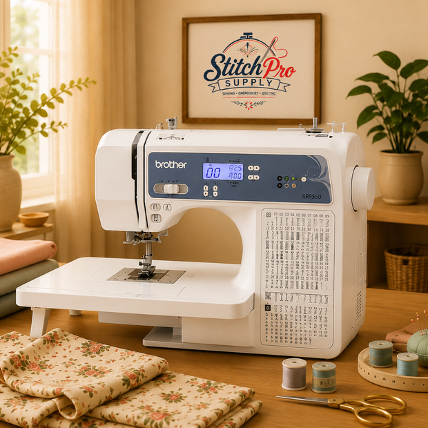 Brother XR9550 Computerized Sewing & Quilting Machine | 165 Built-In Stitches, Wide Table & LCD Display