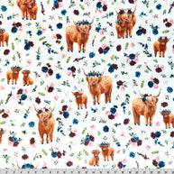 Multi Helga Highland Digital Cuddle Fabric per yard