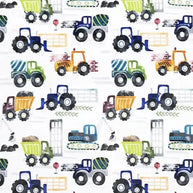 Multi Tractor Haul Digital Cuddle Fabric per yard
