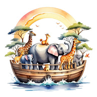 Noah's Ark Round Fabric Panel 6