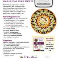 Point of View Folded Star Table Topper Pattern and Interfacing