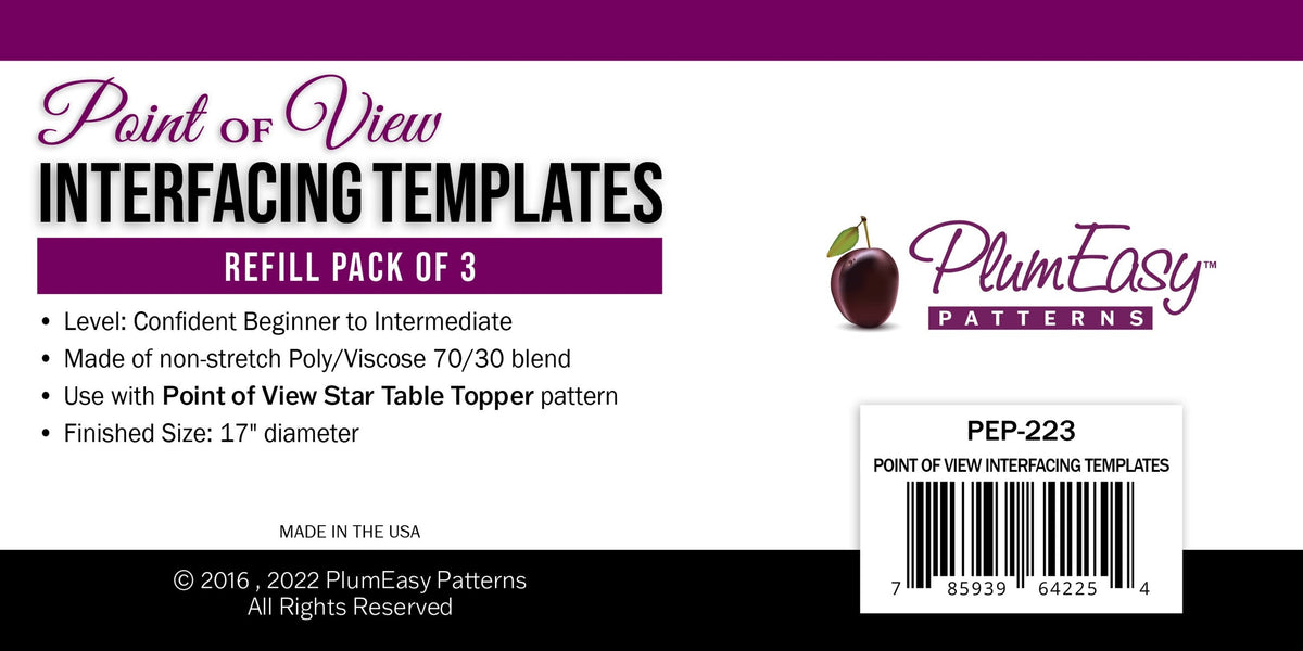 Point of View Folded Star Table Topper Interfacing Templates 3pk