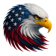 Patriotic Eagle Head Fabric Panel