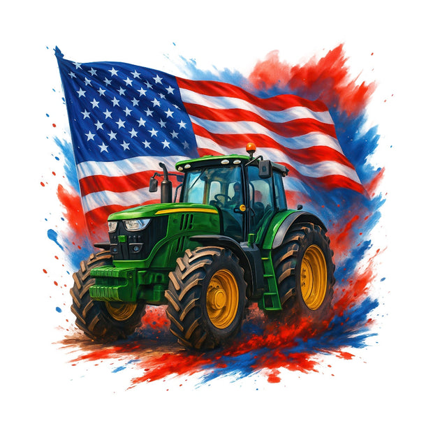Patriotic Tractor Fabric Panel 3