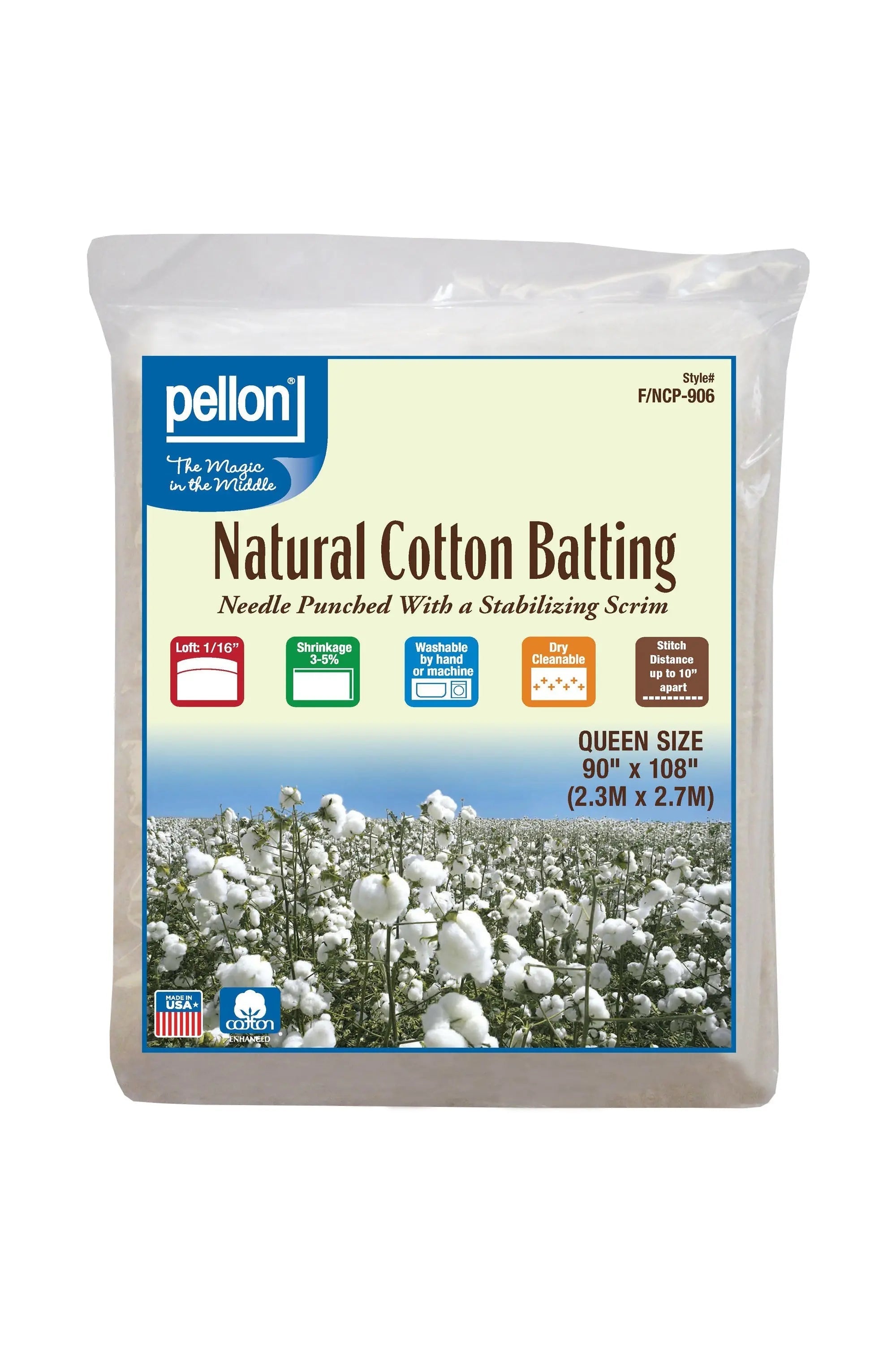Pellon® Natural Cotton Batting With Scrim  90