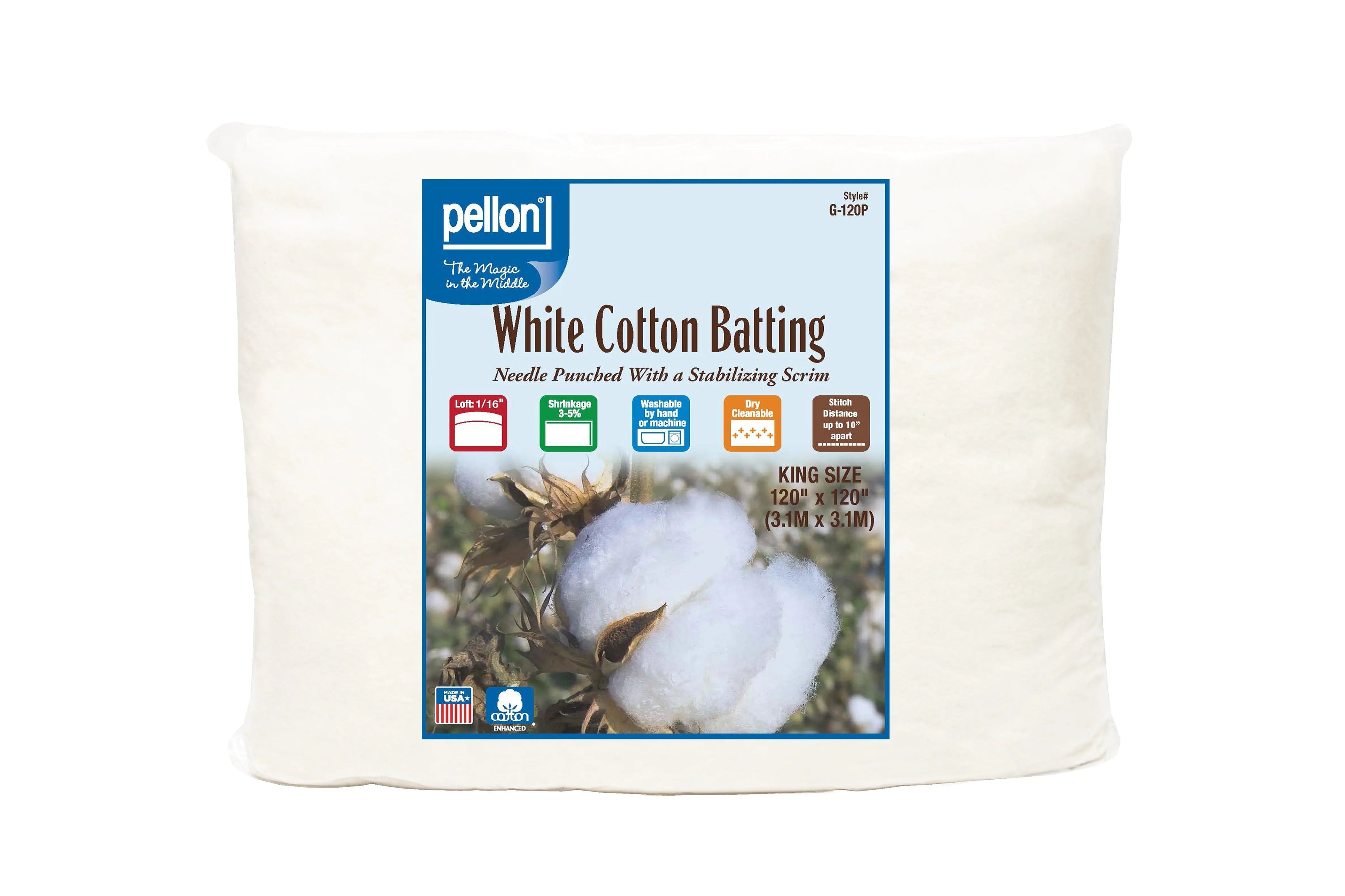 Pellon® White Cotton Batting With Scrim  120