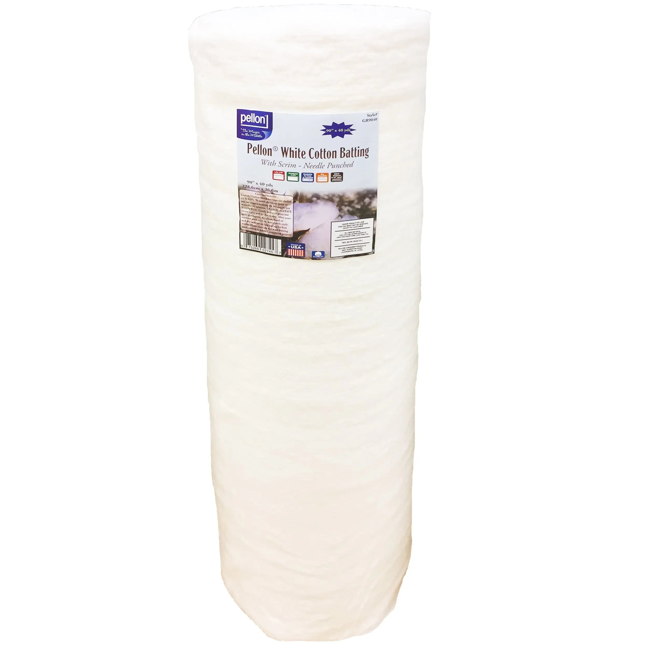 Pellon® White Cotton Batting With Scrim  90