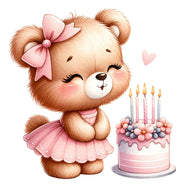 Pink Teddy Bears Fabric Panel 8