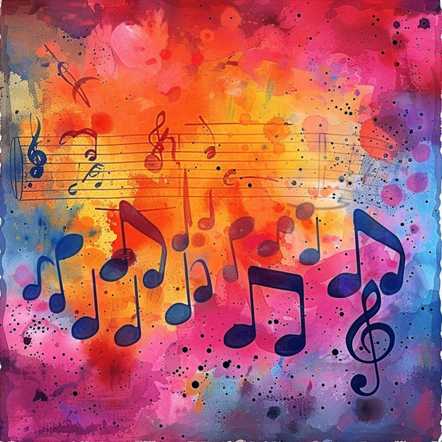 Pop Art Music Notes Fabric Panel 8