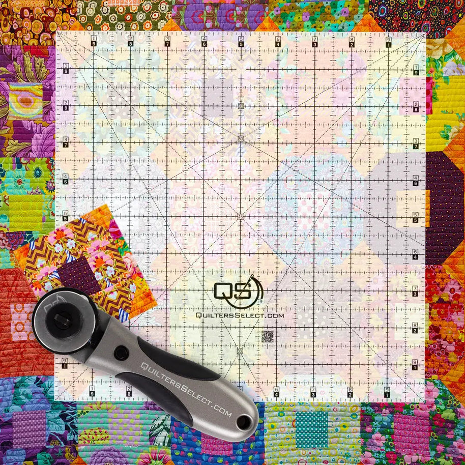 Quilters Select Non-Slip Crystal Clear Ruler 10