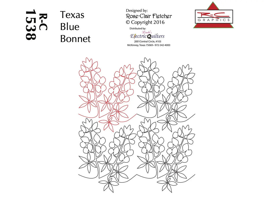 1538 Texas Blue Bonnet Pantograph by Rose-Clair Fletcher