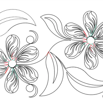 243 Leafy Flower Pantograph by Linda V. Taylor
